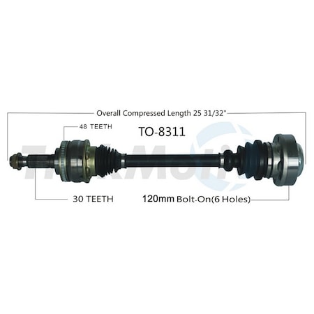 Surtrack Axle Cv Axle Shaft, To-8311 TO-8311